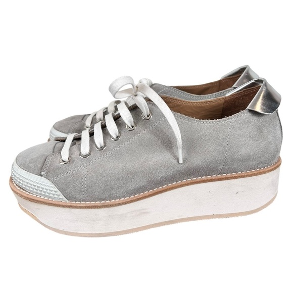 Flamingo lace-up platform sneakers, 36, gray & silver, metallic Euro Streetwear - Picture 5 of 8